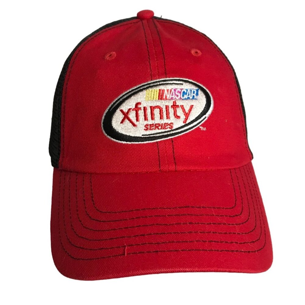 Nascar Xfinity Hat Red & Black Adjustable Mesh Back Trucker Hat New Car Racing